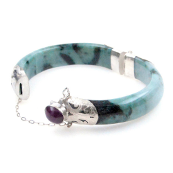 Bracciale Giada Giadeite e argento 925 verde