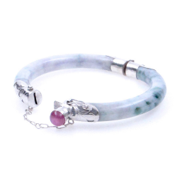 Bracciale Giada Giadeite e argento 925 verde