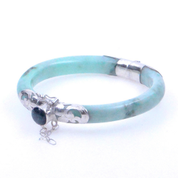 Bracciale Giada Giadeite e argento 925 verde