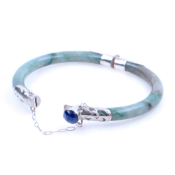 Bracciale Giada Giadeite e argento 925 verde