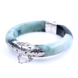 Bracciale Giada Giadeite e argento 925 verde