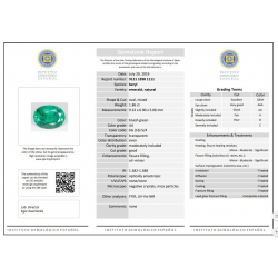 1.86ct Emerald oval cut 9.22x6.90