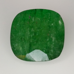 13.34ct Cuarzo verde talla cojín 14,92x15,17mm