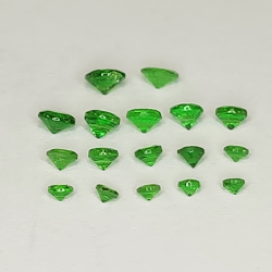 Tsavorite Round Cut 1.35-2.70mm 1ct