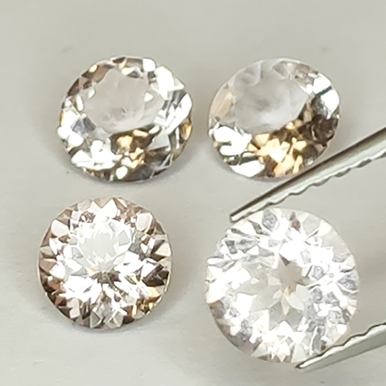 1ct Morganite taille ronde 4,70-5,50mm