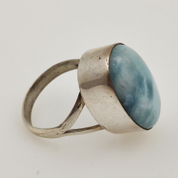 Anello di ARGENTO 925 con LARIMAR taglia17,5  9.1 gr