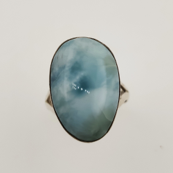 Anello di ARGENTO 925 con LARIMAR taglia17,5  9.1 gr