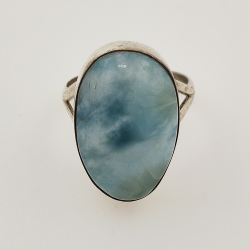 Anello di ARGENTO 925 con LARIMAR taglia17,5  9.1 gr