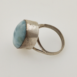 Anello di ARGENTO 925 con LARIMAR taglia17,5  9.1 gr