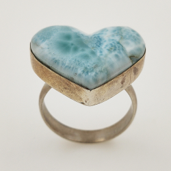 925 ZILVEREN RING het LARIMAR maat16