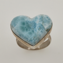 925 ZILVEREN RING het LARIMAR maat16