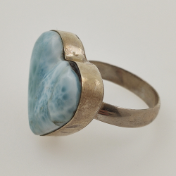 925 ZILVEREN RING het LARIMAR maat16