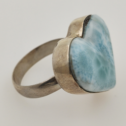 925 ZILVEREN RING het LARIMAR maat16