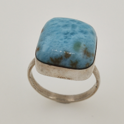 Anello di ARGENTO 925 con LARIMAR taglia17,5