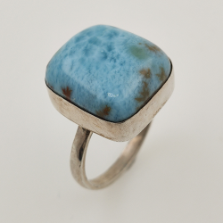 Anello di ARGENTO 925 con LARIMAR taglia17,5