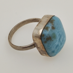 Anello di ARGENTO 925 con LARIMAR taglia17,5