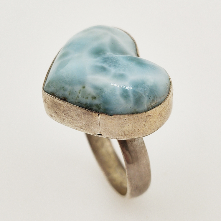 Anello di ARGENTO 925 con LARIMAR taglia15