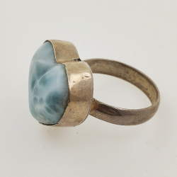 Anello di ARGENTO 925 con LARIMAR taglia15