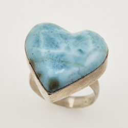 Anello di ARGENTO 925 con LARIMAR taglia15,5  9.2gr