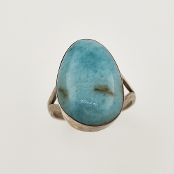 Anillo de PLATA 925 con LARIMAR  talla17  6.5gr