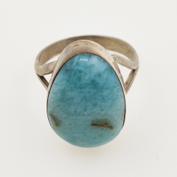 Anillo de PLATA 925 con LARIMAR  talla17  6.5gr