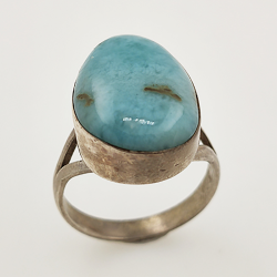 Anillo de PLATA 925 con LARIMAR  talla17  6.5gr