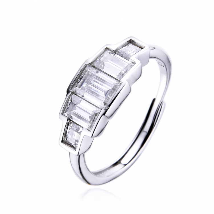 Bague Moissanite et Argent 925