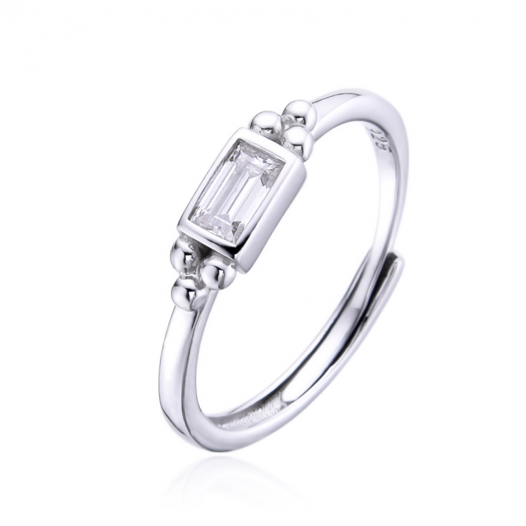 Bague Moissanite et Argent 925