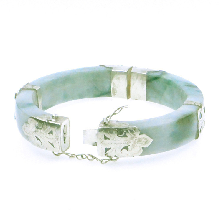 Bracciale Giada Giadeite e argento 925 verde