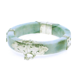 Bracciale Giada Giadeite e argento 925 verde