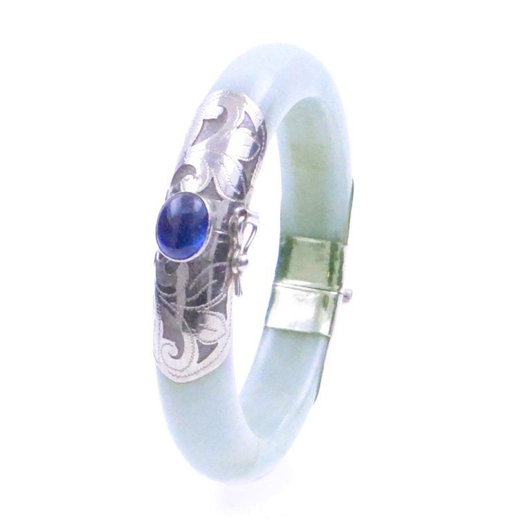 Bracciale Giada Giadeite e argento 925 verde