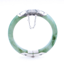 Jade Jadeite and 925 Silver green bracelet