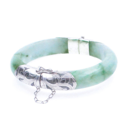 Jade Jadeite and 925 Silver green bracelet