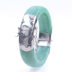 Bracciale Giada Giadeite e argento 925 verde