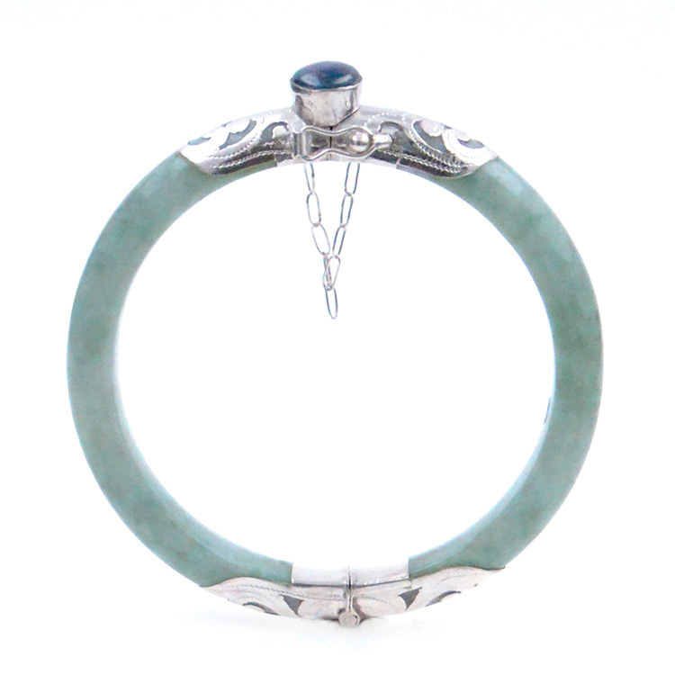 Bracciale Giada Giadeite e argento 925 verde