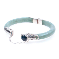 Jade Jadeite and 925 Silver green bracelet