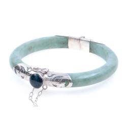 Bracciale Giada Giadeite e argento 925 verde