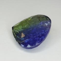 10,74 ct blauer Tansanit im Birnenschliff, 16,76 x 15,14 mm