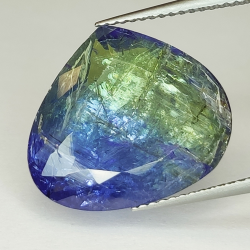 10,74 ct blauer Tansanit im Birnenschliff, 16,76 x 15,14 mm