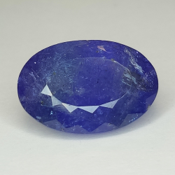 Tanzanite blu a taglio ovale da 15,59 ct, 19,06 x 12,95 mm