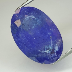 Tanzanite blu a taglio ovale da 15,59 ct, 19,06 x 12,95 mm