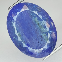 Tanzanite bleue 18,82 ct taille ovale 19,30x14,78 mm