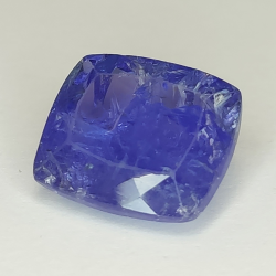 Taglio a cuscino di tanzanite blu da 8,86 ct, 13,14 x 11,92 mm