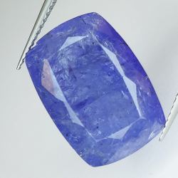 12,93 ct blauer Tansanit im Kissenschliff, 11,55 x 12,43 mm