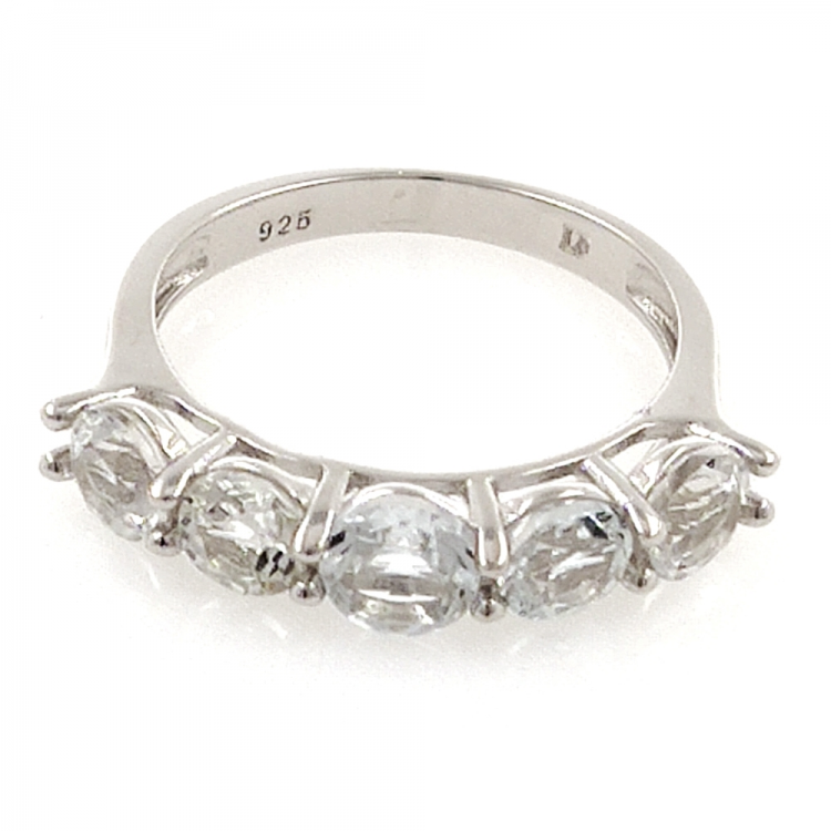 White Topaz and 925 Silver Ring