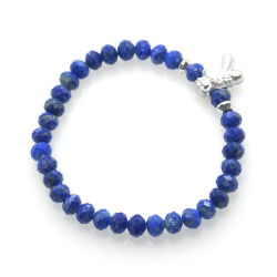 Bracelet Lapislazuli avec breloque en argent 925 Sterling Lapin