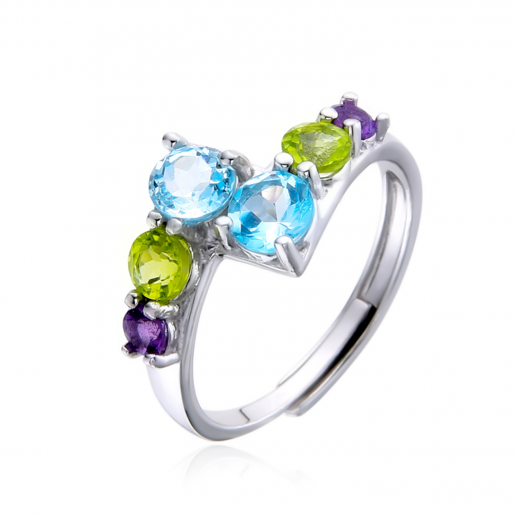 Bague Multigem et Argent 925