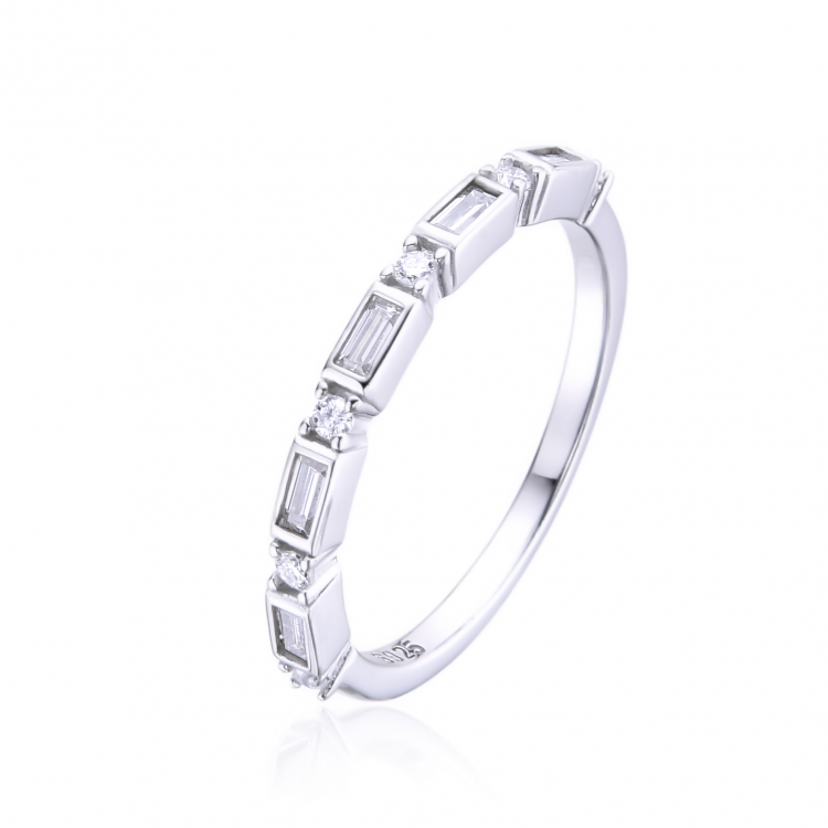 Bague Moissanite et Argent 925