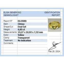 Quartz citrine 6,85 ct taille ovale 15,27x10,93 mm