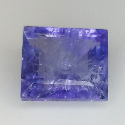 Tanzanite bleue 2,44 ct taille princesse 7,98 x 7,31 mm